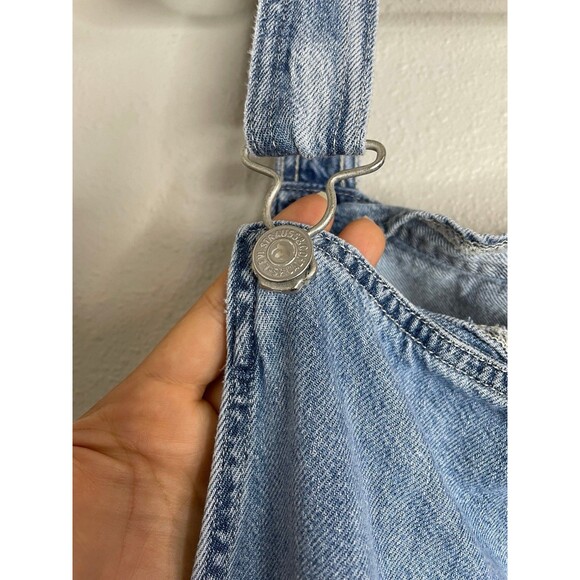 Levi’s Denim Overall Dress XXL Button Front Jean Jumper Pinafore Midi Dress - Picture 5 of 7